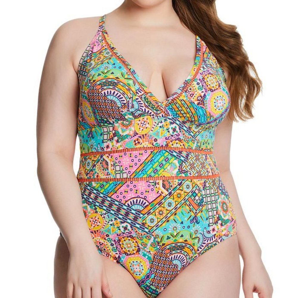 NWT Bleu by Rod Beattie Seriously Sunny One Piece Swimsuit 20 W